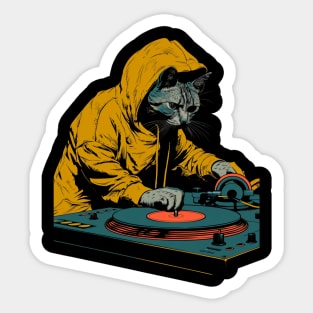 Cat DJ Drive Sticker